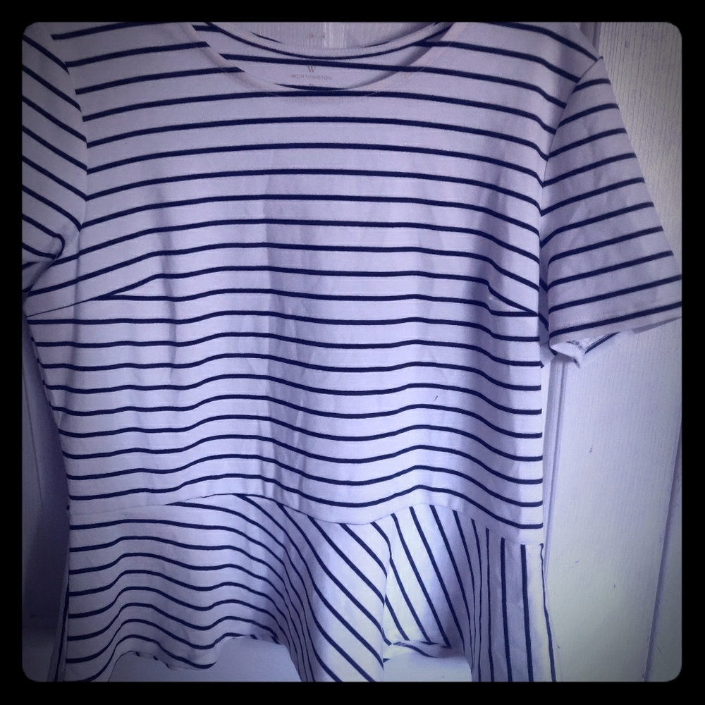 Striped peplum top XL
